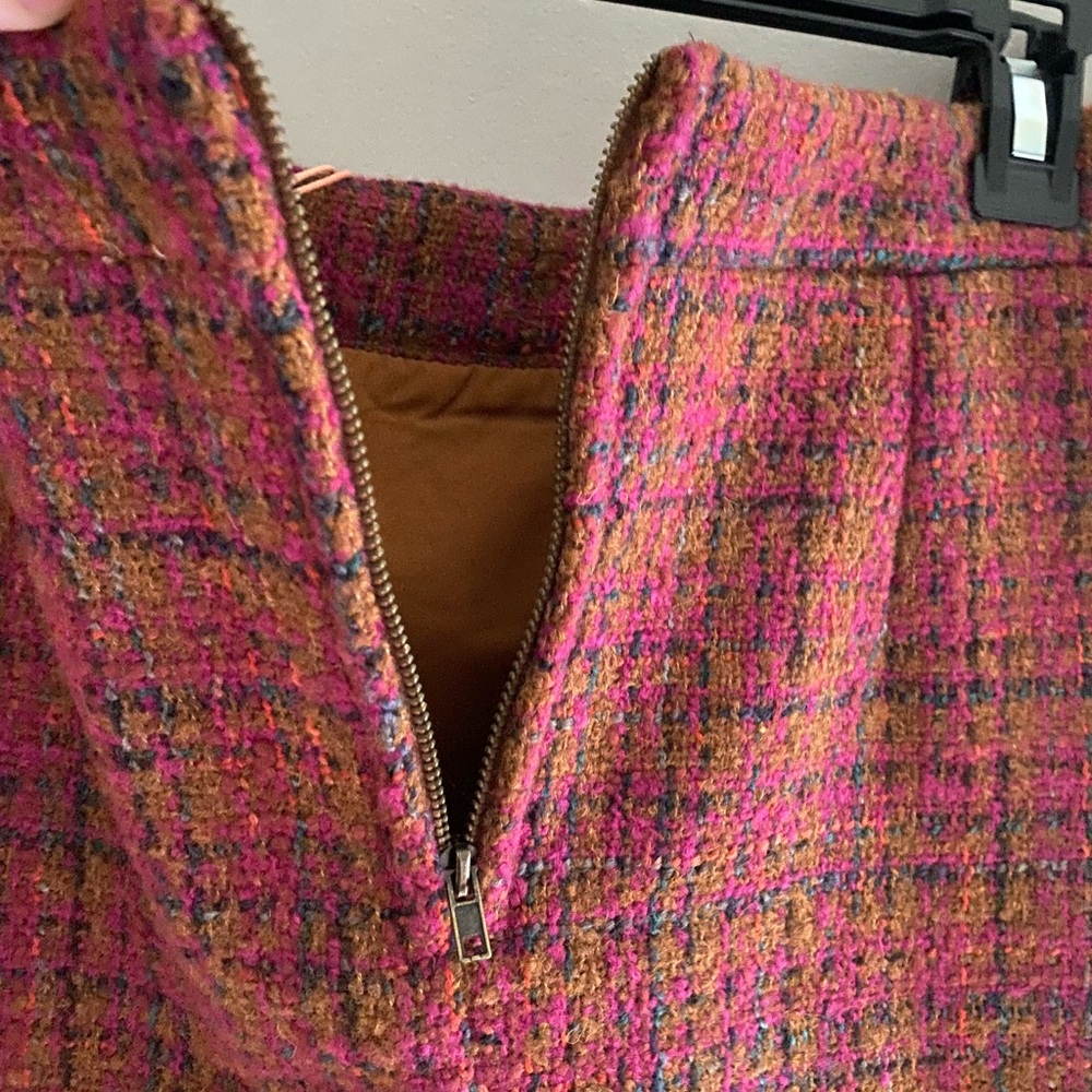 New‎ Skies Are Blue burgundy and brown tweed  mini skirt Christmas gift Holiday - Picture 9 of 10